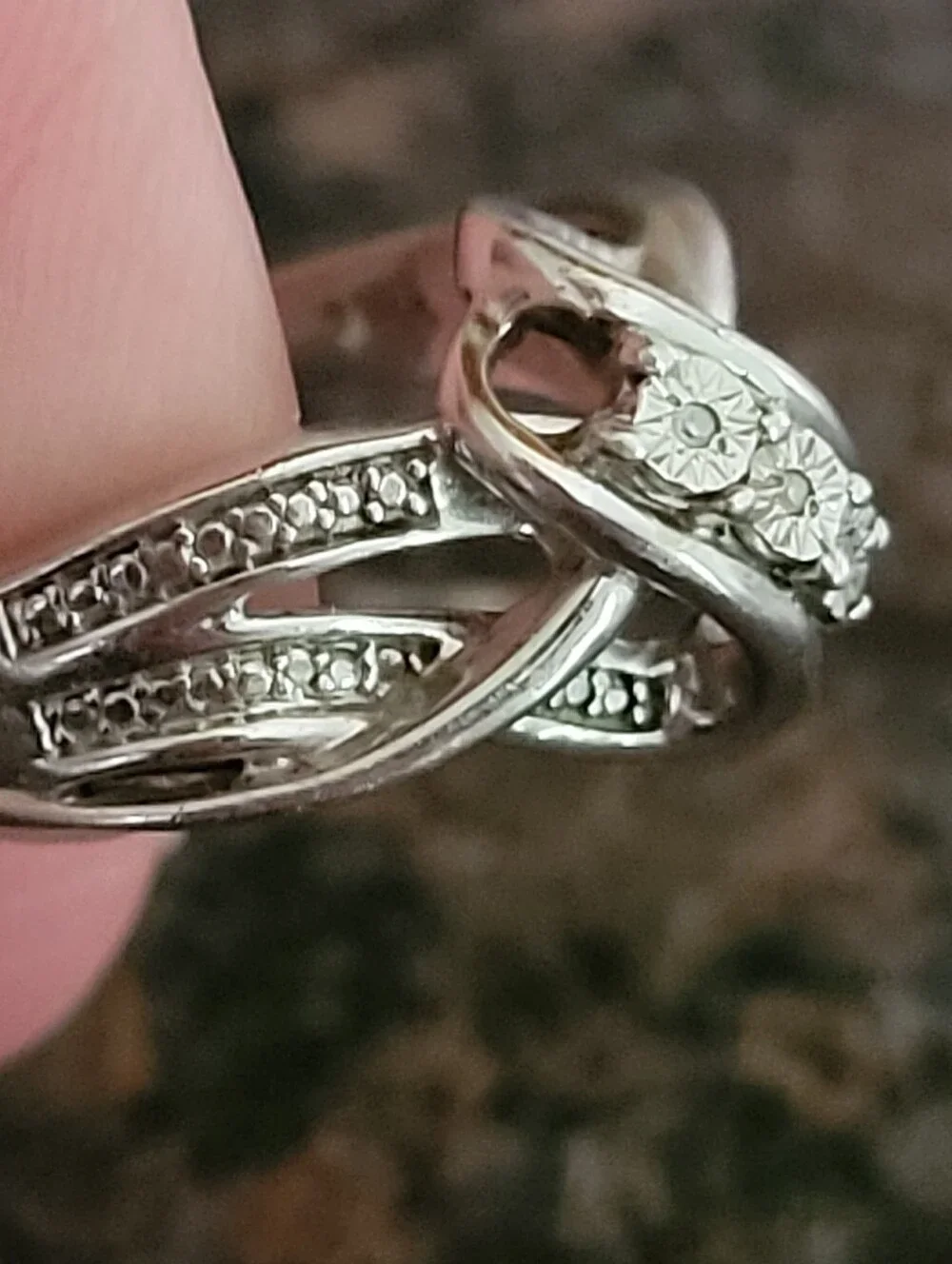 Kay Jewelers Diamond Accent Sterling Silver Swirl Ring 7.5